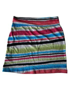 Derek Heart Striped Low Waist Striped Mini Skirt Women's L